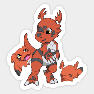 Guilmon Family Sticker